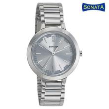 8141SM02 Steel Daisies Silver Dial Analog Watch For Women