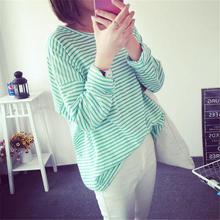 Harajuku Ulzzang Girls Stripe Printed T-Shirts 2019 Summer