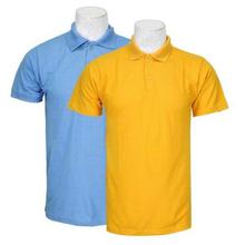 Pack Of 2 100% Cotton Polo T-Shirt For Men - Sky Blue/Yellow