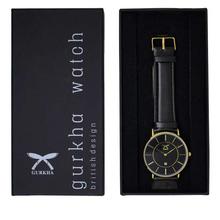 Gurkha Unisex Watch in Black Dial and Black Leather Strap