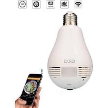 Wireless Panoramic Bulb 360° IP Camera ,1.3MP, Fisheye Vision, Smart Monitoring System