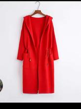 Red color Long Outer Coat For Women