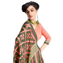 Stylee Lifestyle Green Handloom Silk Printed Saree (1406)