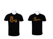Wosa - Round Neck King and Queen Red Print Couple Matching T-shirt