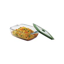 Borosil Rectangular Dish With Green Lid 1.1 Ltr -1 Pc