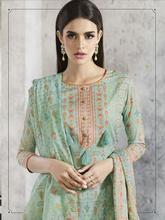 Stylee Lifestyle Turquoise Cotton Printed Dress Material-2095