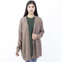 Light Brown Solid Mix Cashmere Outwear For Women