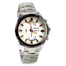 Bolano White Dial Chronograph Design Silver Orange Hand Watch For Men