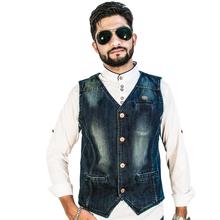 Virjeans Denim (Jeans) Waist Coat For Men (VJC 653)Black