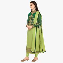 Stylee Lifestyle Green Embellished Traditional Jardoshi Work with Crystal & Cut work Dress with Designer Jacket for Wedding, Festival, Parties