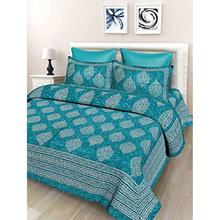 SheetKart Floral 144 TC Cotton Double Bedsheet with 2 Pillow