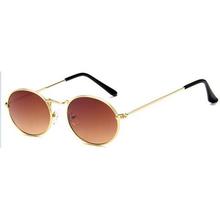 Small Oval Gold gray  Sunglasses For Women Luxury 2018  Men Brand Designer Eyewear Shades Ladies Alloy Sun Glasses UV400 Eyegla