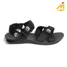 Milano Black Velcro Strap Sandals For Men - 1609-07