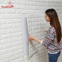 DIY Self Adhensive 3D Brick Wall Stickers Living Room Decor Foam Waterproof Wall Covering Wallpaper For TV Background Kids Room