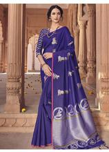 Stylee Lifestyle Violet Banarasi Silk Jacquard Saree - 2297