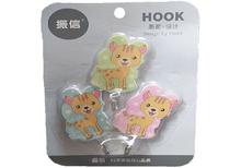 3 Pcs Adhesive Plastic Cartoon Print Wall Hooks Hanger (Sticking Strong upto 3 kg, 3pcs plastic) - CPH 3