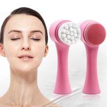 3D Double Side Silicone limpiador Face Cleanser Brush