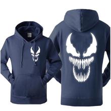 Spiderman Venom Hoodie Men Movie Night Glow Hooded