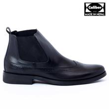 Caliber Shoes  Leather Black Slip On  Lifestyle Boots For Men - ( L 479 )