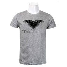 Wosa - Grey Round Neck Game of Thrones Print Half Sleeve Tshirt for Men