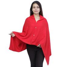 Plain Mix Cashmere Front Buttoned Poncho For Women