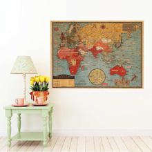 Kraft Paper Antique World Map Vintage Style Wall Poster