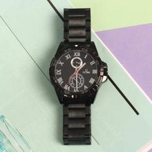 Ultima Black Roman Dial Metal Strap Analog Watch- Black