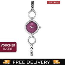 Titan Raga 2497SM02 Purple Dial Analog Watch For Women - Silver