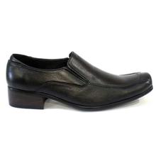 Shikhar Shoes Black Textured Square Tip Slip-on Shoes For Men - 2741