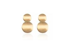 Double Circle Gold Plated Dangle Earrings