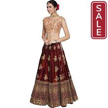 SALE- Ramya Women's Cotton Silk Semi-Stitched Lehenga