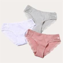 Cotton Panty 3Pcs/lot Solid Women's Panties Comfort