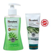 Himalaya Herbals Purifying Neem Face Wash (200ml) With Free Purifying Neem Scrub (50gm)