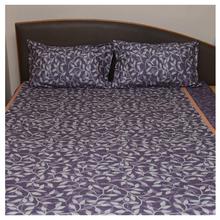 MUSKAN SINGLE Purple Toned Leaves Bedsheet With 1 Pillow Covers