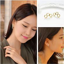 Gold Hollow Charm Geometry Earrings