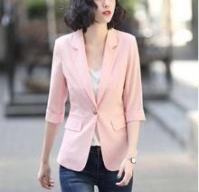 Pink Solid Casual Blazer For Women