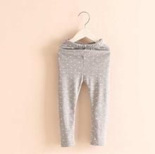 Grey Polka Dotted Leggings For Girls