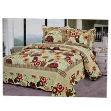 Blonde Yellow Floral Printed Bed Set With Duvet Cover