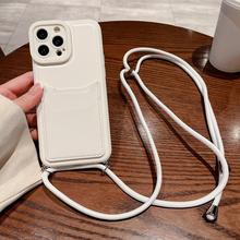 Crossbody Sling Shoulder Strap Lanyard Card Slot Phone Case Cover for iPhone 11 XS Max 7 Plus For iPhone 15 14 13 12 Pro Max 11 X XR 8+