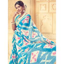 Stylee Lifestyle Blue Kota Silk Printed Saree (1690)