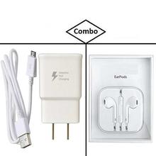 Combo of Android Fast Charger +  EarPods With Remote And Mic