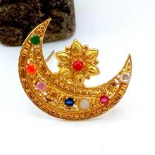 Gold Plated Faux Navratna Embellished Chandrama For Women