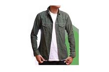 Green Soft Denim Men's Shirt