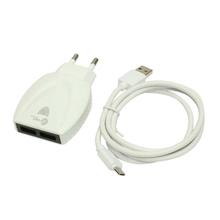 Green PC-01 Dual USB Port Auto-ID Travel Charger Adapter