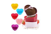 Silicone Cake Muffin Chocolate Cupcake Cups Mold 7Cm Colorful (Pack of 6)