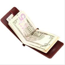 Magnetic Money Clip Wallet Men Leather Purse Minimalist