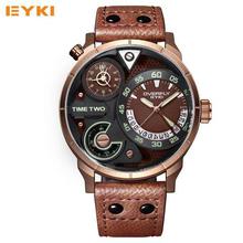 EYKI Super Big Multilayer Stereoscopic Dial Two Time Zone Display