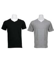 Pack Of 3 V-Neck T-Shirts For Men - Black/Grey/White