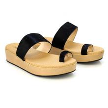 Shoe.A.Holics Olympia Toe Loop Sandals For Women - Black