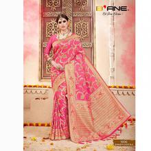 Pink Kanjivaram Banarasi Silk Saree with Pink Blouse Piece for Party, Wedding, Festival and Causal